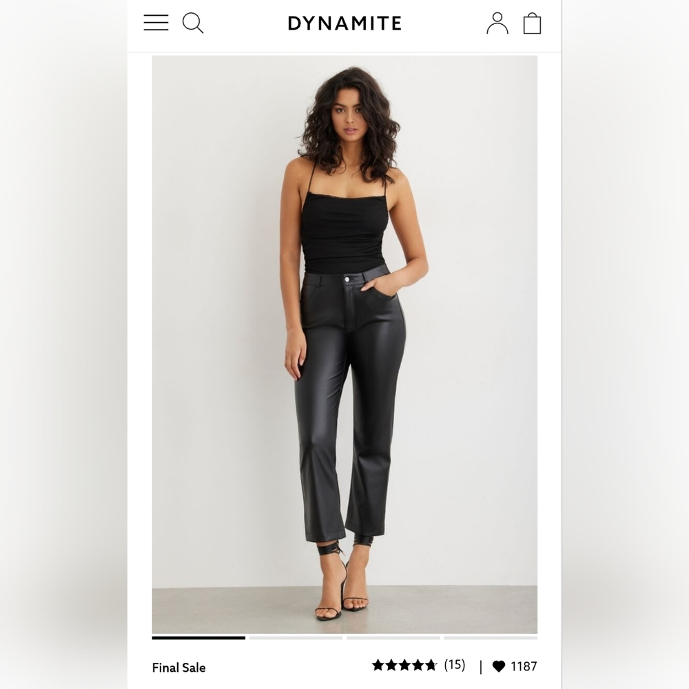 Dynamite Faux Leather Crop Flare Pants